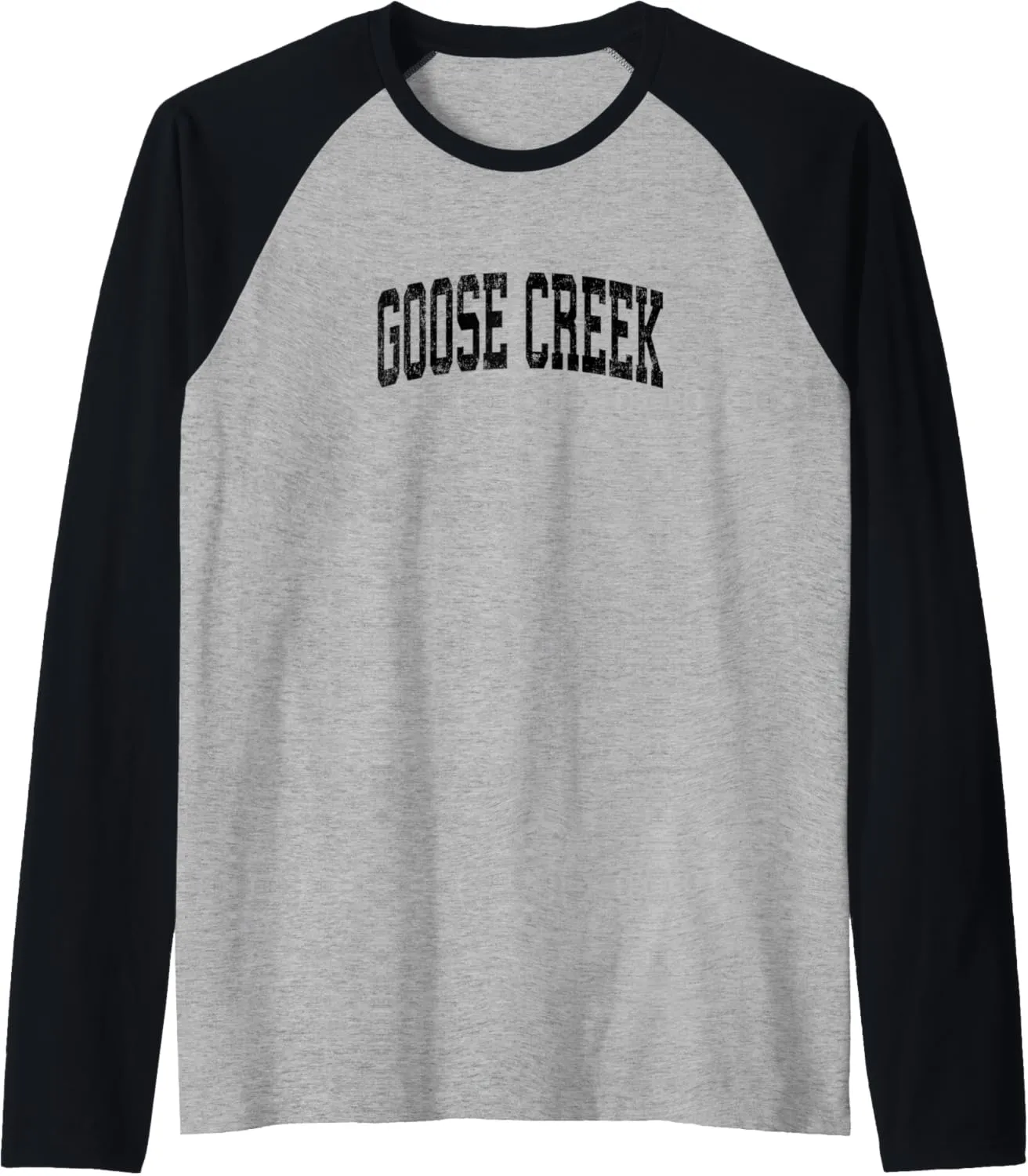 Goose Creek South Carolina SC Vintage Athletic Sports Black Raglan Baseball Tee