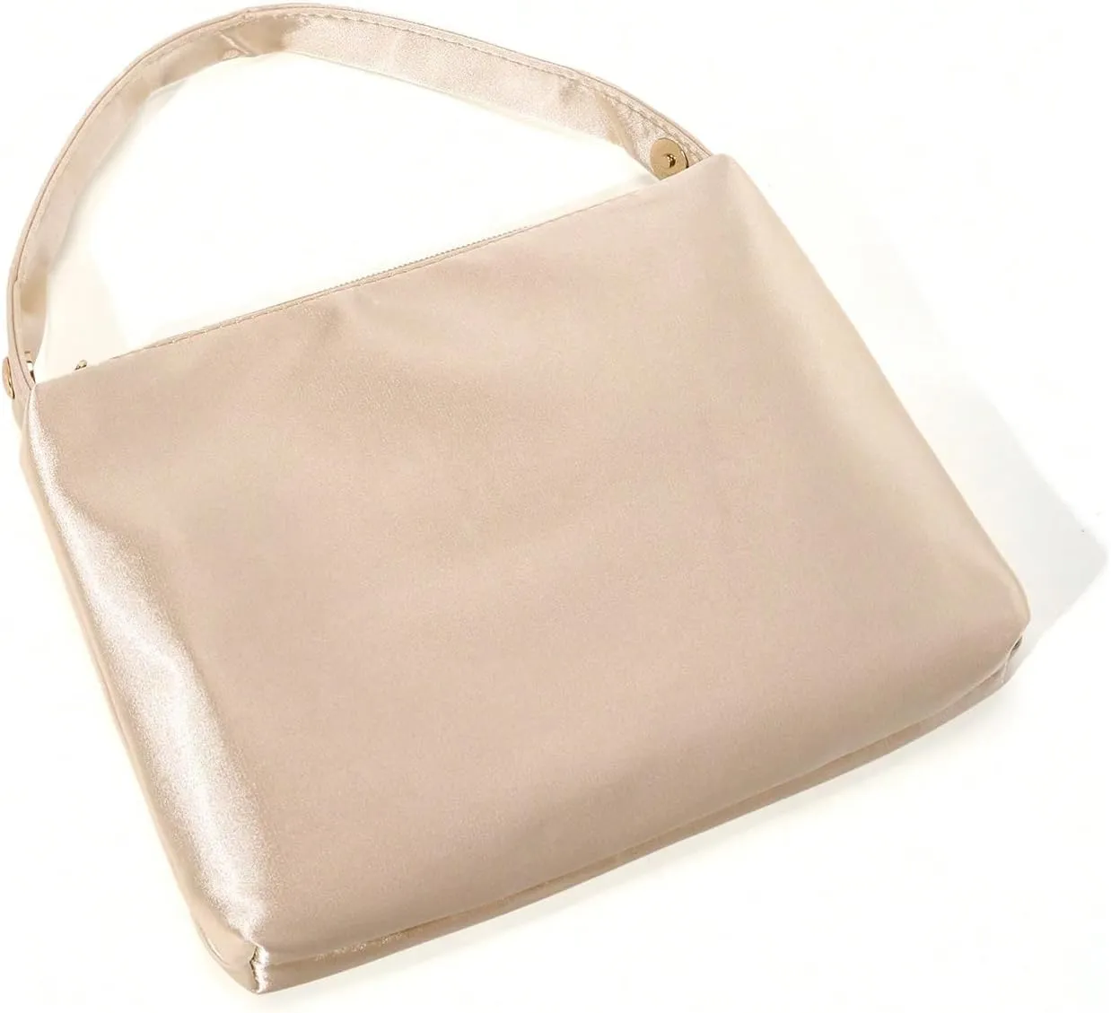 GORGLITTER Women's Metallic Satin Evening Bag Evening Bag Zip Up Top Handle Dumpling Handbags