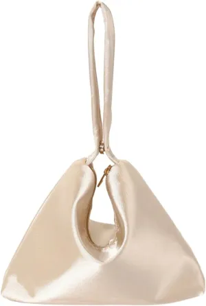 GORGLITTER Women's Metallic Satin Evening Bag Evening Bag Zip Up Top Handle Dumpling Handbags