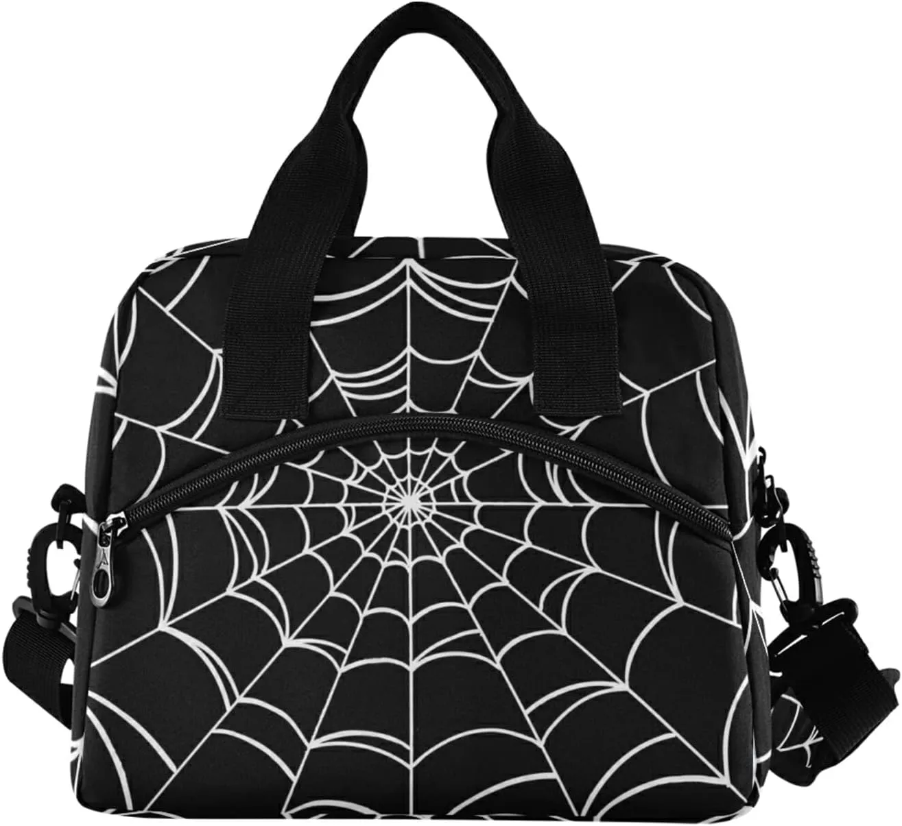 Goth Spider Web Insulated Lunch Bag Reusable Lunch Tote Bag Cooler Bag for Women Men Adult Lunch Box with Adjustable Shoulder Strap Leakproof Lunch Bag for Work School Picnic Camping