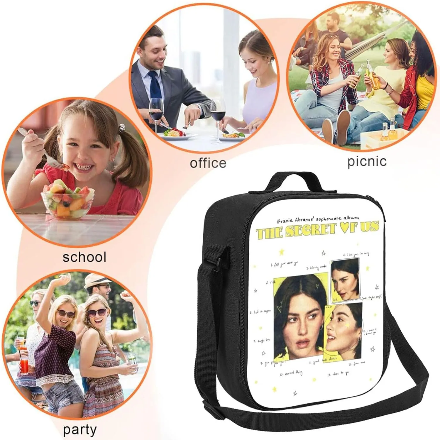 Gracie Music Abrams Shopping Bag, Suitable For Work, Picnics, And Daily Travel, Enjoy Fun And Can Be Carried On One Shoulder