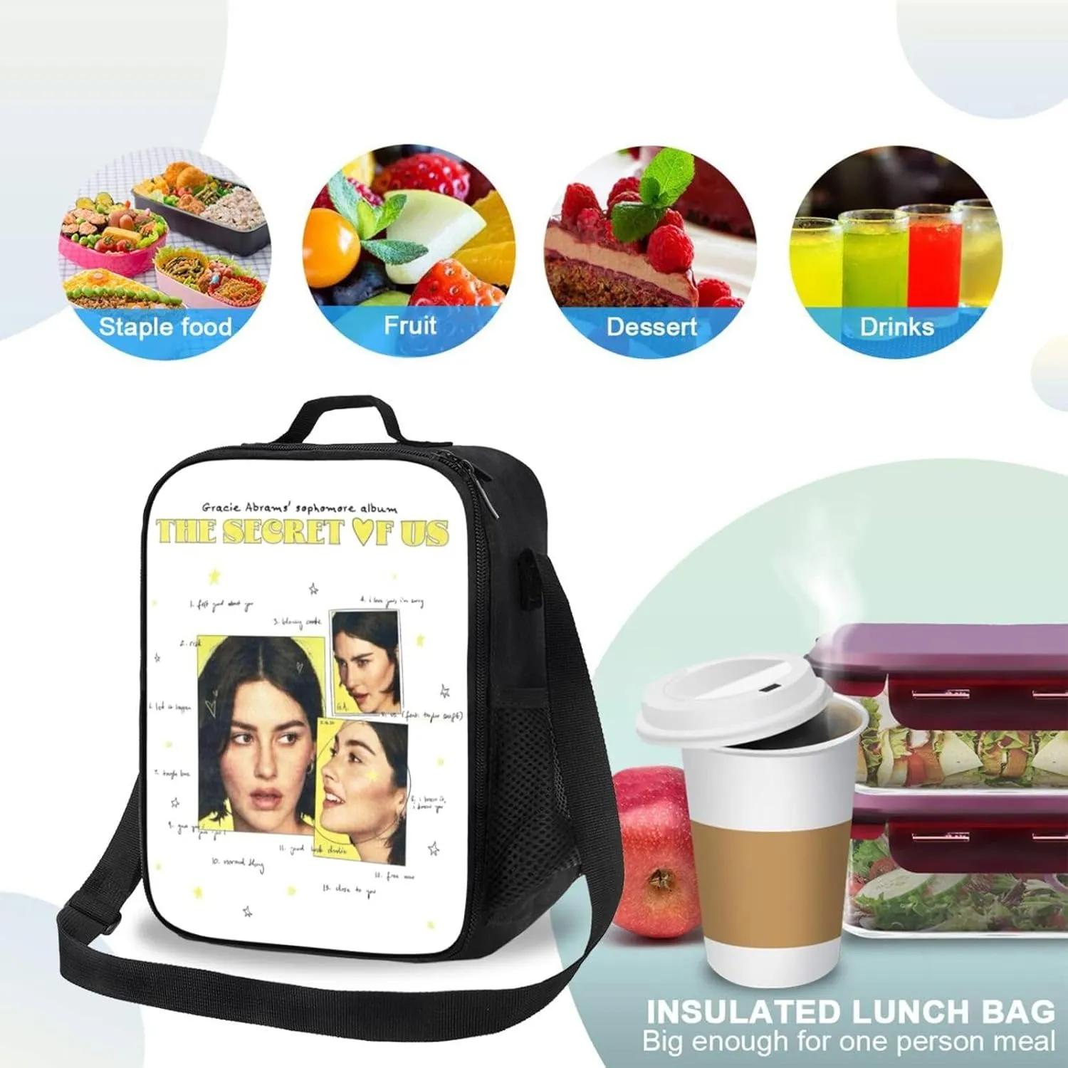 Gracie Music Abrams Shopping Bag, Suitable For Work, Picnics, And Daily Travel, Enjoy Fun And Can Be Carried On One Shoulder