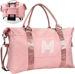 Graduation Gifts for Girls, Initial Travel Duffel Bag, Teenage Weekender Bag, Monogram Kids Overnight Bag Gift,Birthday Gifts Personalized Mothers Day Gifts (Letter M)