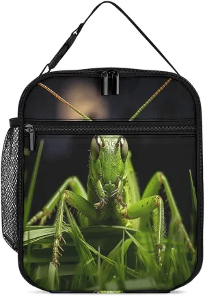 Grasshopper on Grass Lunch Bag Insulated Large Capacity Lunch Box Reusable Lunch Tote Bag for Work Travel