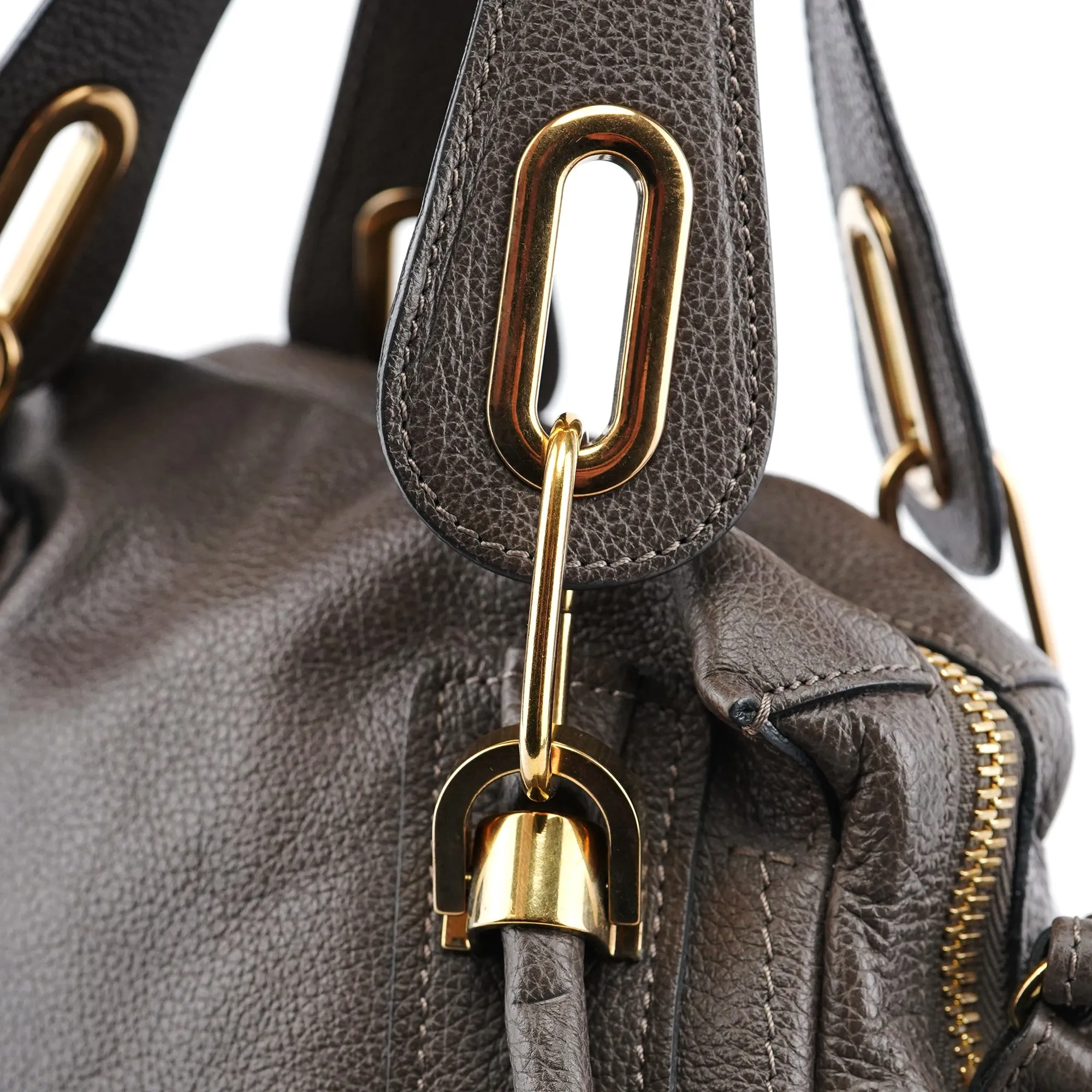 Gray Leather Paraty 2-Way Shoulder Bag