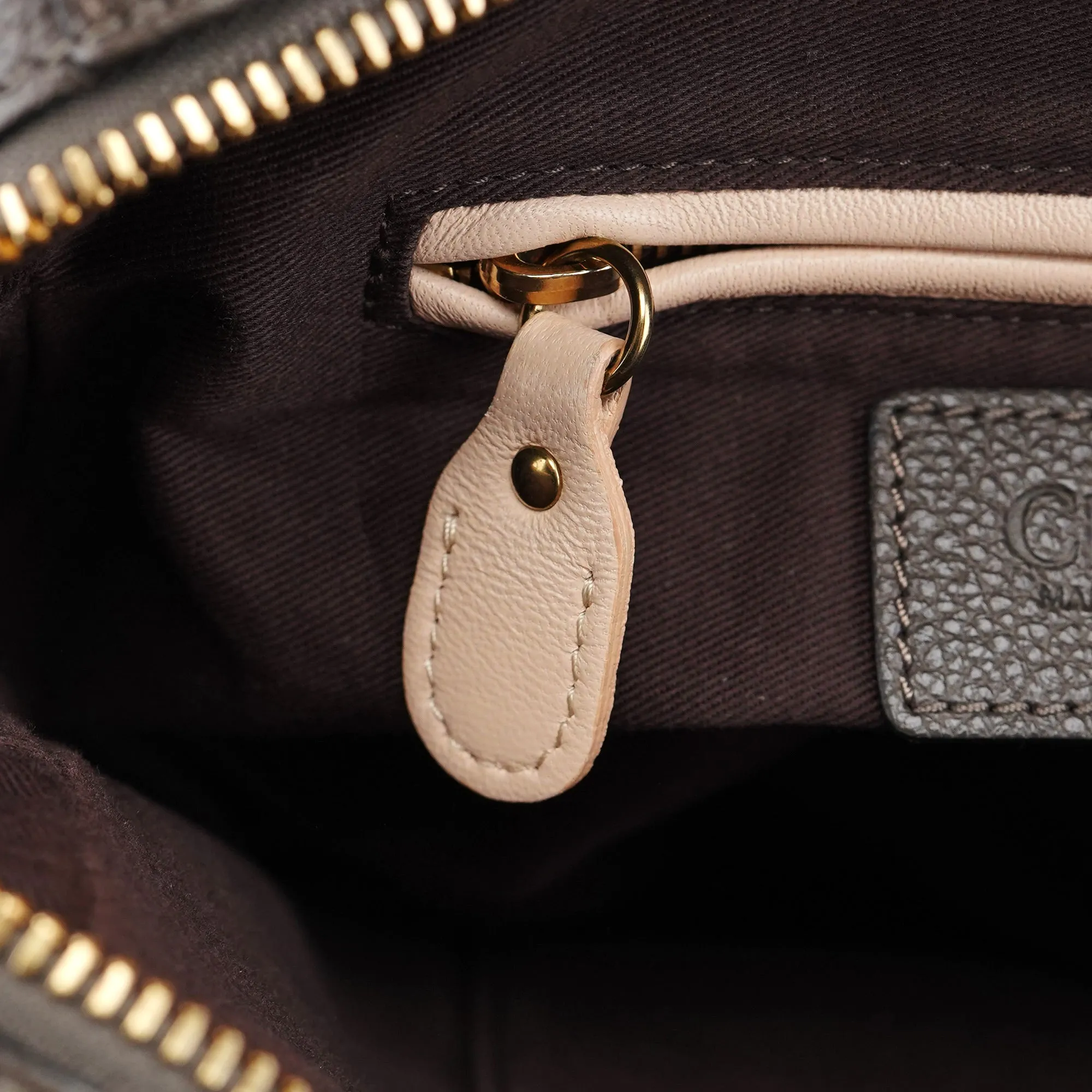 Gray Leather Paraty 2-Way Shoulder Bag