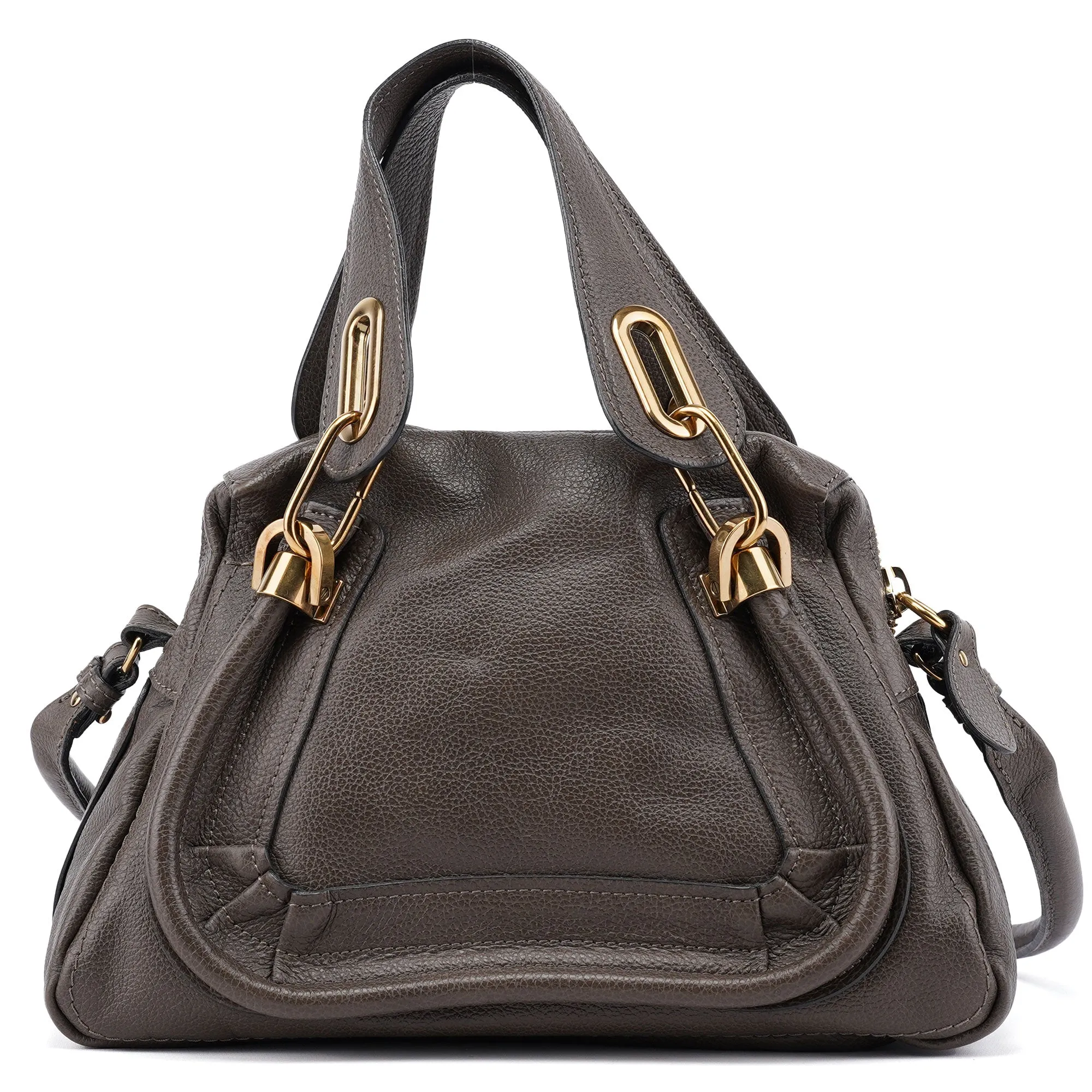 Gray Leather Paraty 2-Way Shoulder Bag