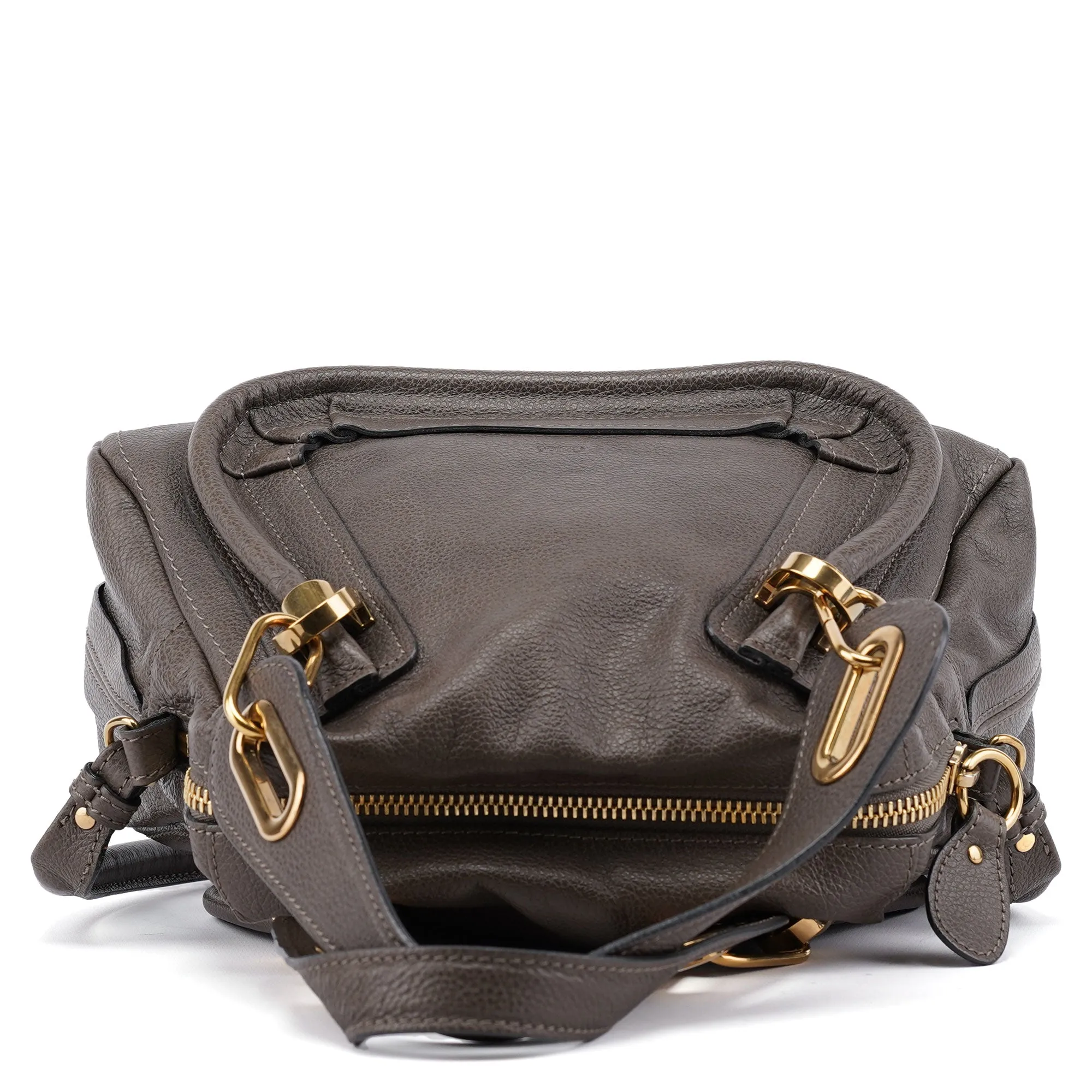 Gray Leather Paraty 2-Way Shoulder Bag