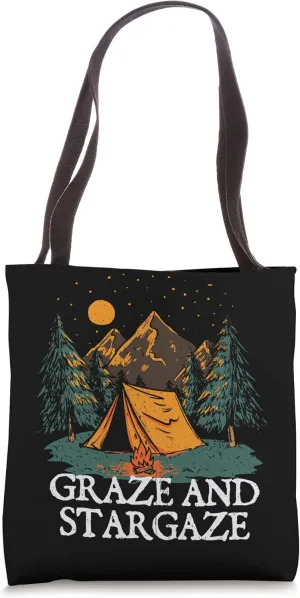 Graze and Stargaze Camping Wildlife Camper Outdoor Traveler Tote Bag
