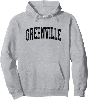 Greenville South Carolina SC Vintage Athletic Sports Black D Pullover Hoodie