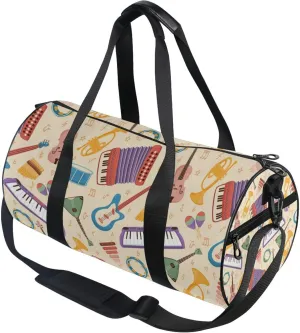 Guitar and Electro Piano Music Gym Duffle Bag Women Men Sports Fitness Bag for Travel Workout Gymnastics Dance Ballet