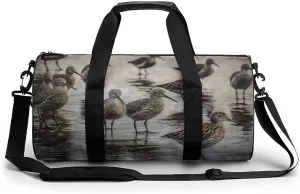 Gym Bag Birds Walking Duffel Bag for Men Women Overnight Bag with Shoe Compartment Workout Bags