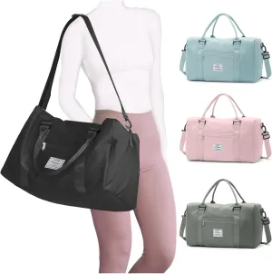 Gym Bag for Women, Travel Duffel Weekender Overnight Bag with Wet Pocket, Gym Tote Bag for Travel Essentials