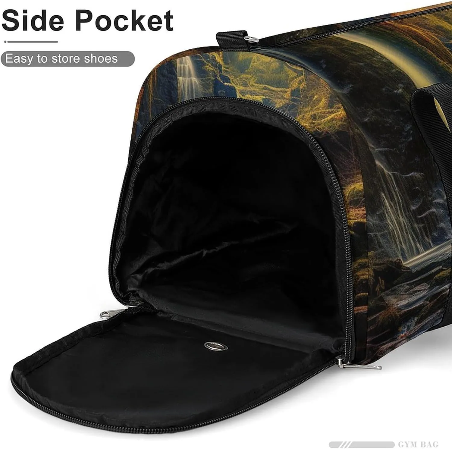 Gym Bag Milky Way Falls Duffel Bag for Men Women Travel Overnight Bag with Shoe Compartment Workout Bags