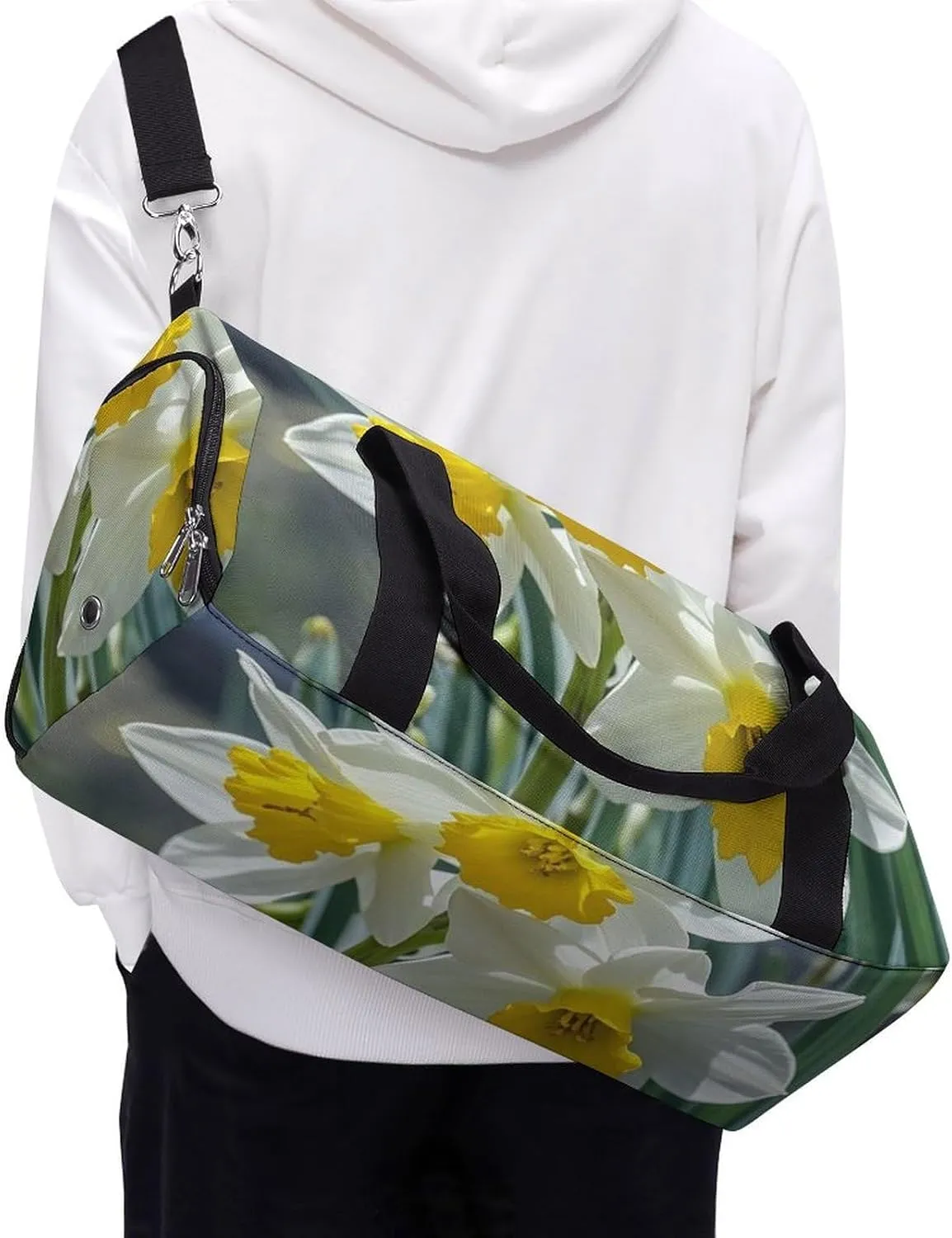 Gym Bag Narcissus Flowers Duffel Bag for Men Women Travel Overnight Bag with Shoe Compartment Workout Bags