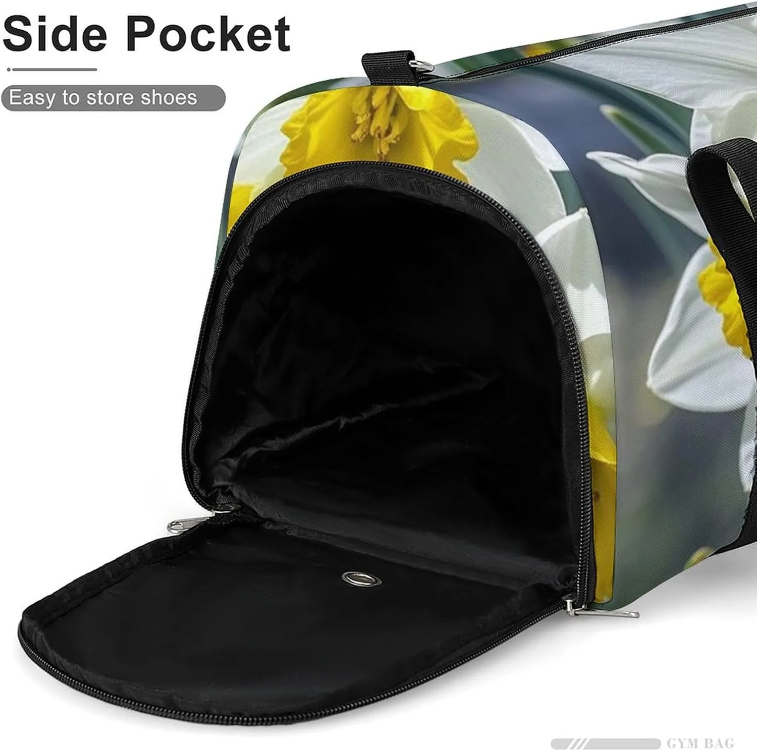 Gym Bag Narcissus Flowers Duffel Bag for Men Women Travel Overnight Bag with Shoe Compartment Workout Bags