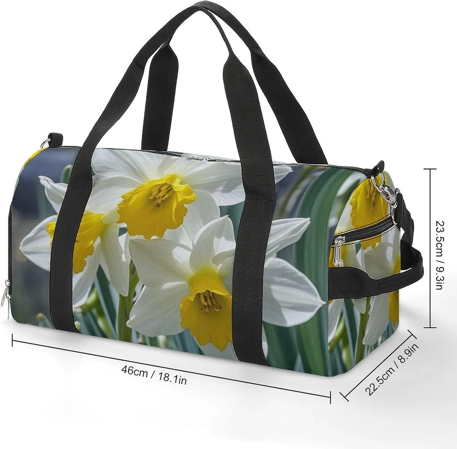 Gym Bag Narcissus Flowers Duffel Bag for Men Women Travel Overnight Bag with Shoe Compartment Workout Bags