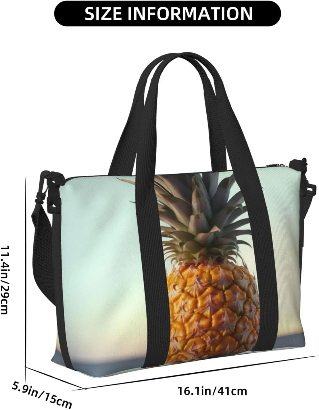 Gym Bag pineapple fruit Duffel Bag for Men Women Travel Overnight Bag with Shoe Compartment Workout Bags