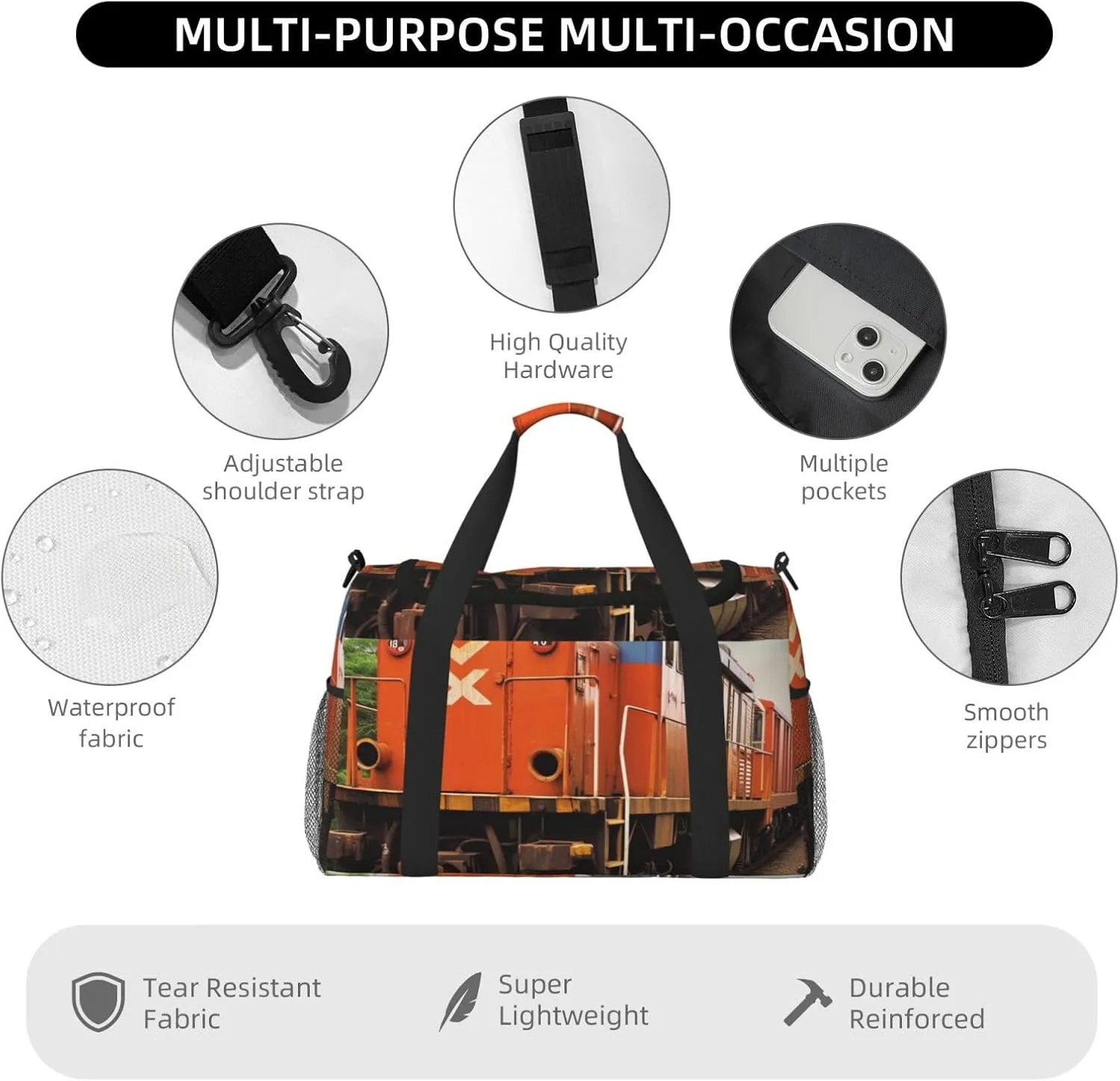 Gym Bag Train Duffel Bag for Men Women Travel Overnight Bag with Shoe Compartment Workout Bags