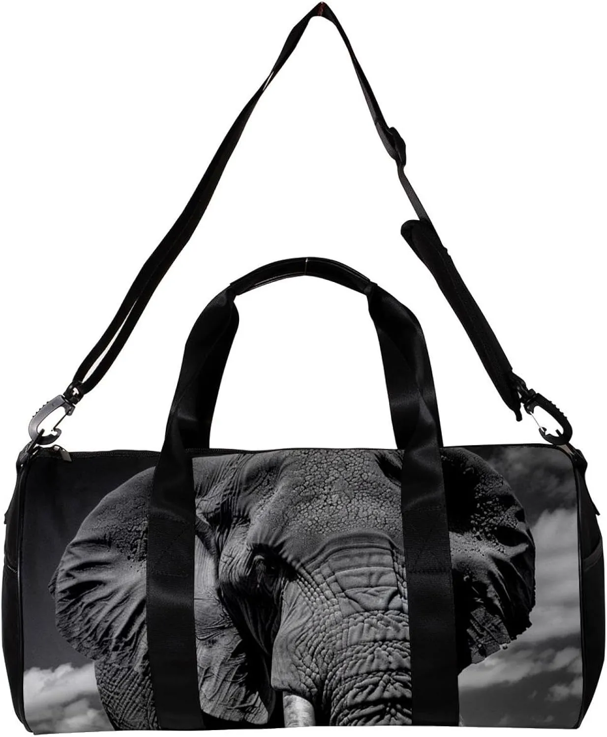 Gym Bags for Men,Travel Duffel Bags for Women,Asian Elephant Face Portrait,Workout Bag
