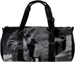 Gym Bags for Men,Travel Duffel Bags for Women,Asian Elephant Face Portrait,Workout Bag