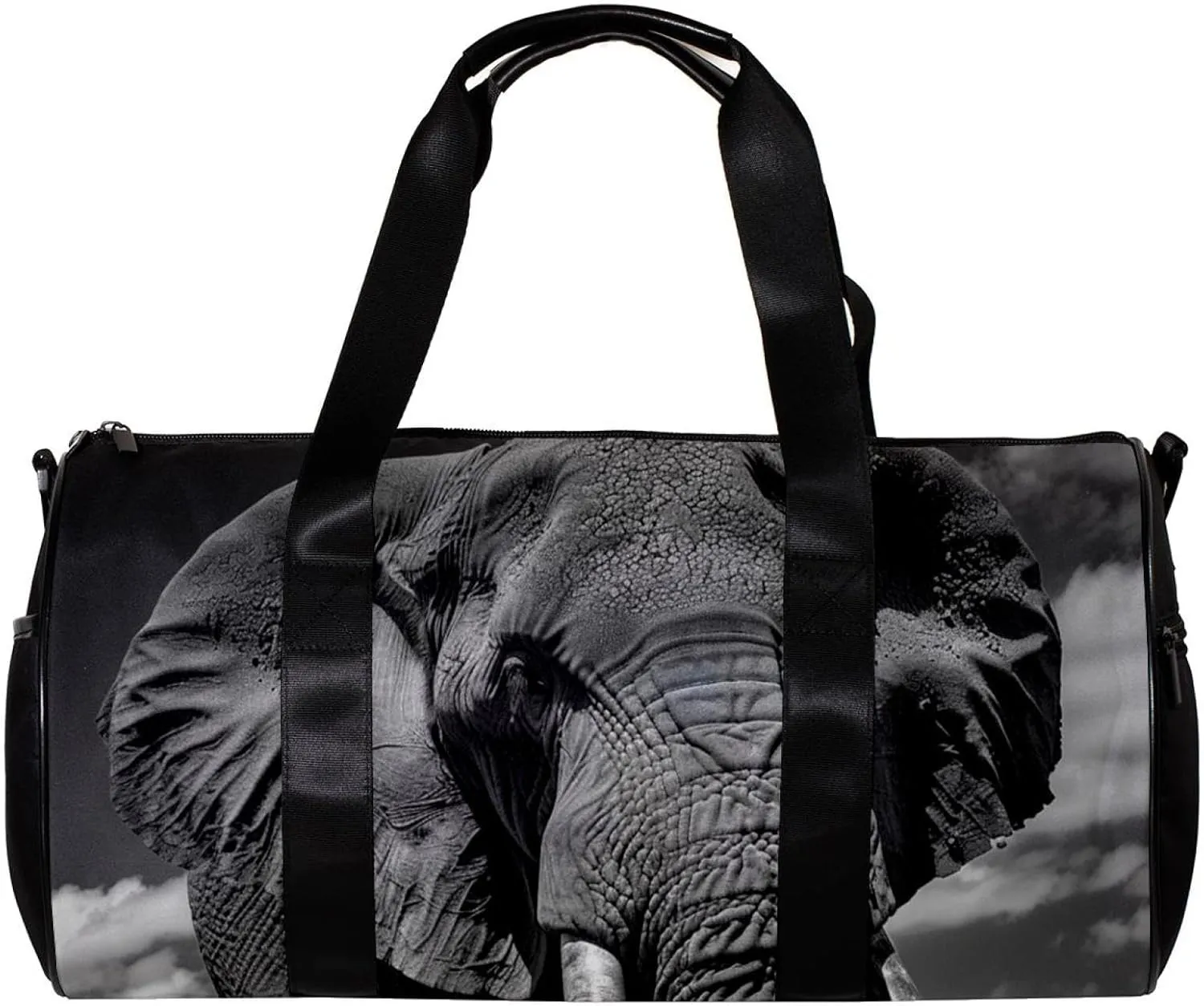 Gym Bags for Men,Travel Duffel Bags for Women,Asian Elephant Face Portrait,Workout Bag