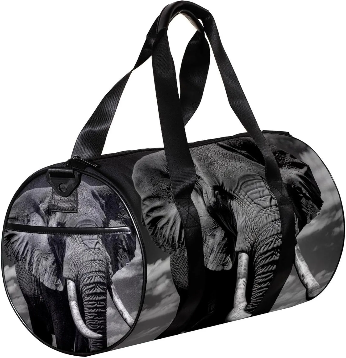 Gym Bags for Men,Travel Duffel Bags for Women,Asian Elephant Face Portrait,Workout Bag
