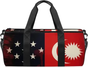 Gym Bags for Men,Travel Duffel Bags for Women,British and Ottoman Flag,Workout Bag
