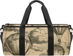 Gym Bags for Men,Travel Duffel Bags for Women,Cloud Hot Air Balloons,Workout Bag