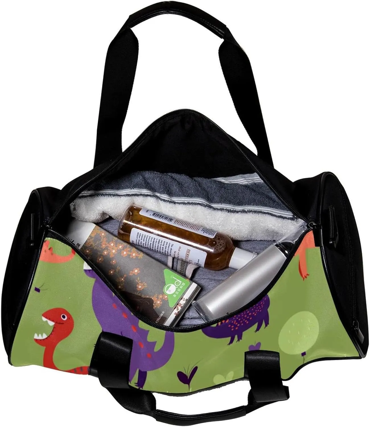 Gym Bags for Men,Travel Duffel Bags for Women,Dinosaur Cartoon Monster,Workout Bag