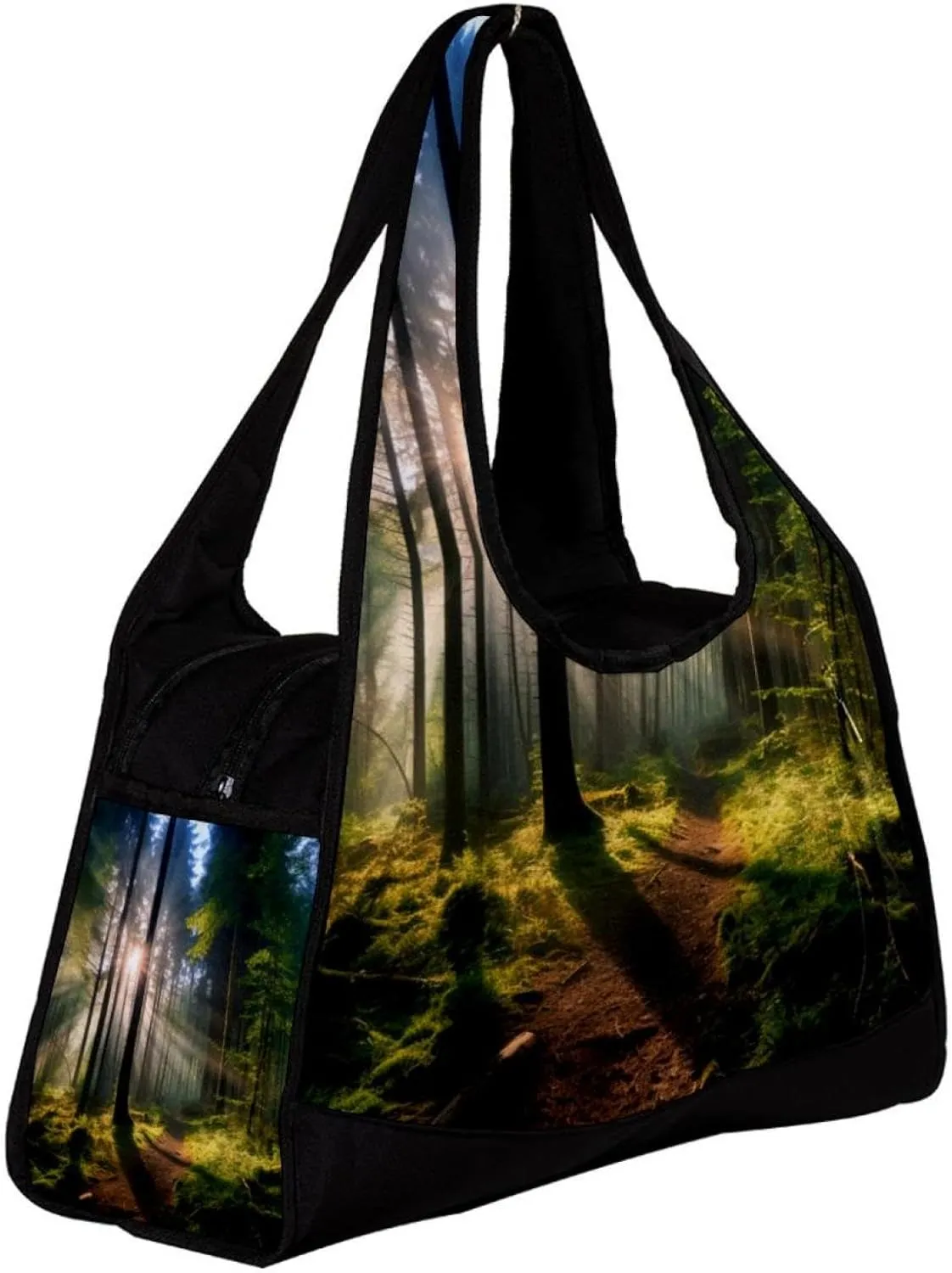 Gym Bags for Men,Travel Duffel Bags for Women,Forest Trees Nature Sunlight,Workout Bag