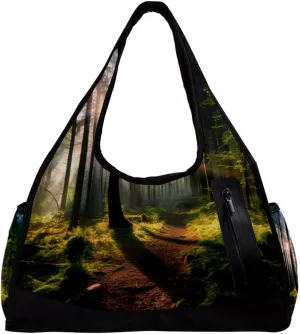Gym Bags for Men,Travel Duffel Bags for Women,Forest Trees Nature Sunlight,Workout Bag