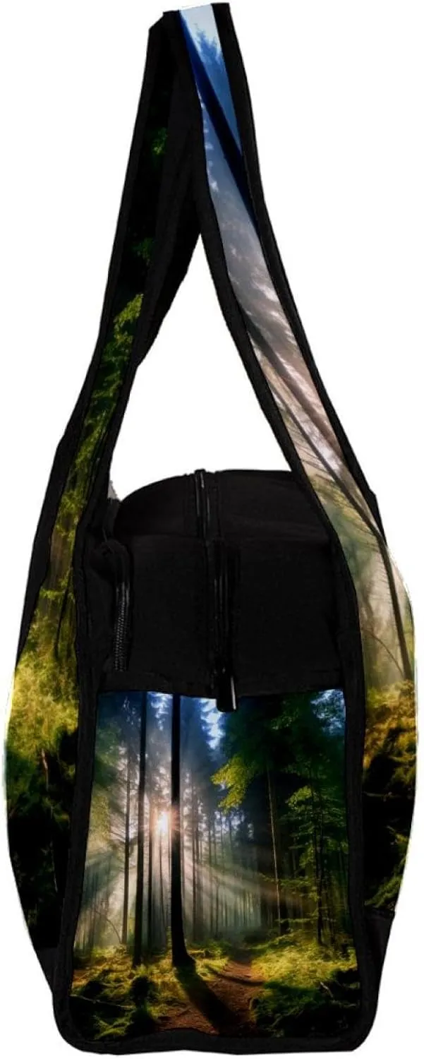 Gym Bags for Men,Travel Duffel Bags for Women,Forest Trees Nature Sunlight,Workout Bag
