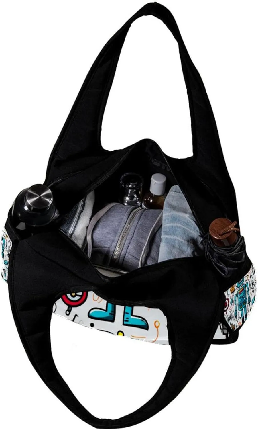 Gym Bags for Men,Travel Duffel Bags for Women,Science and Funny Robots,Workout Bag