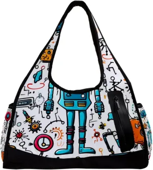 Gym Bags for Men,Travel Duffel Bags for Women,Science and Funny Robots,Workout Bag
