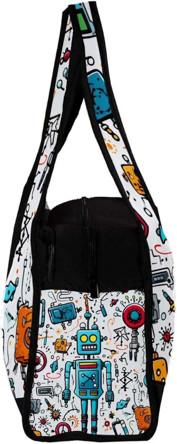 Gym Bags for Men,Travel Duffel Bags for Women,Science and Funny Robots,Workout Bag