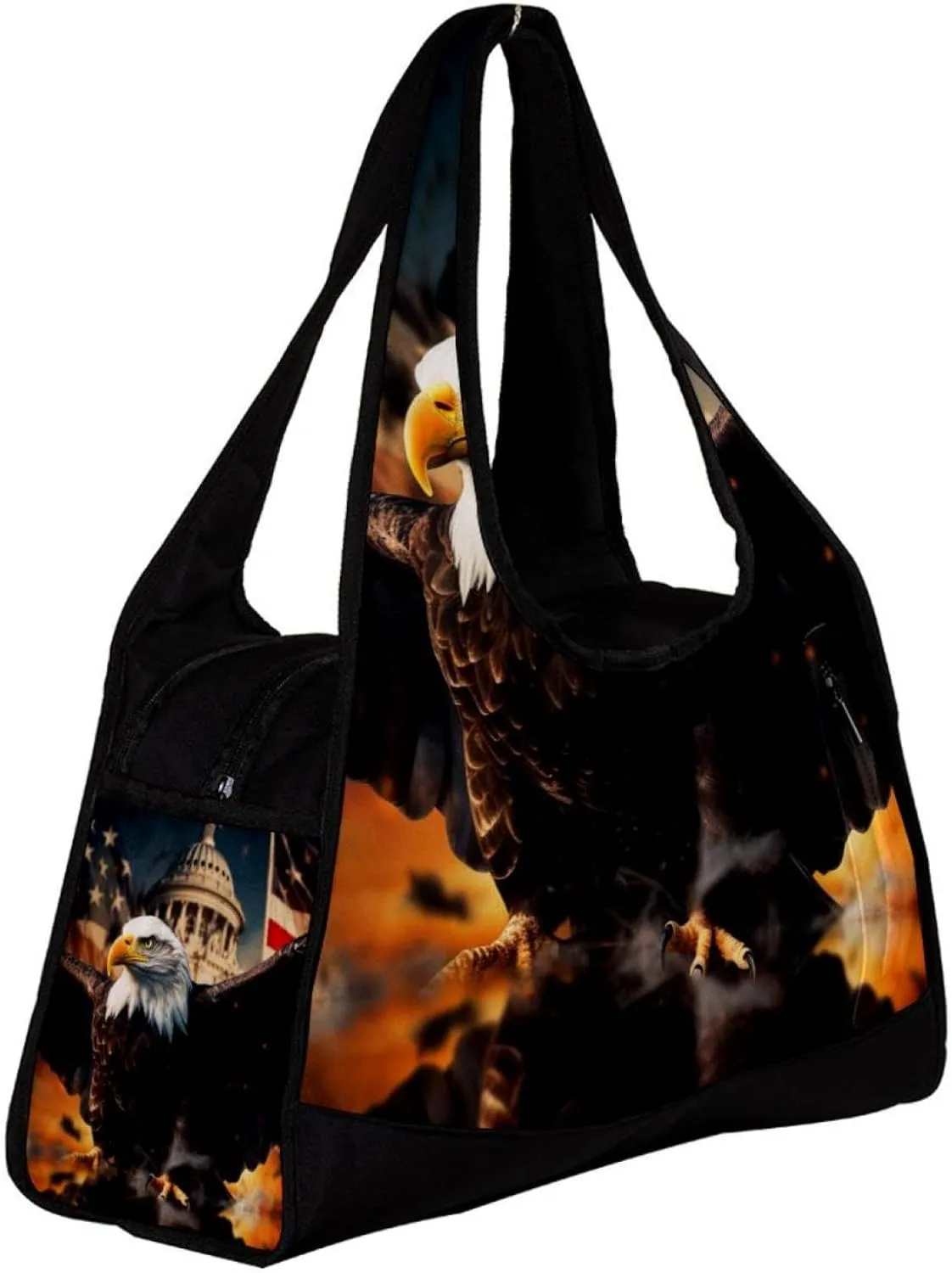 Gym Bags for Men,Travel Duffel Bags for Women,Usa Flag Eagle,Workout Bag