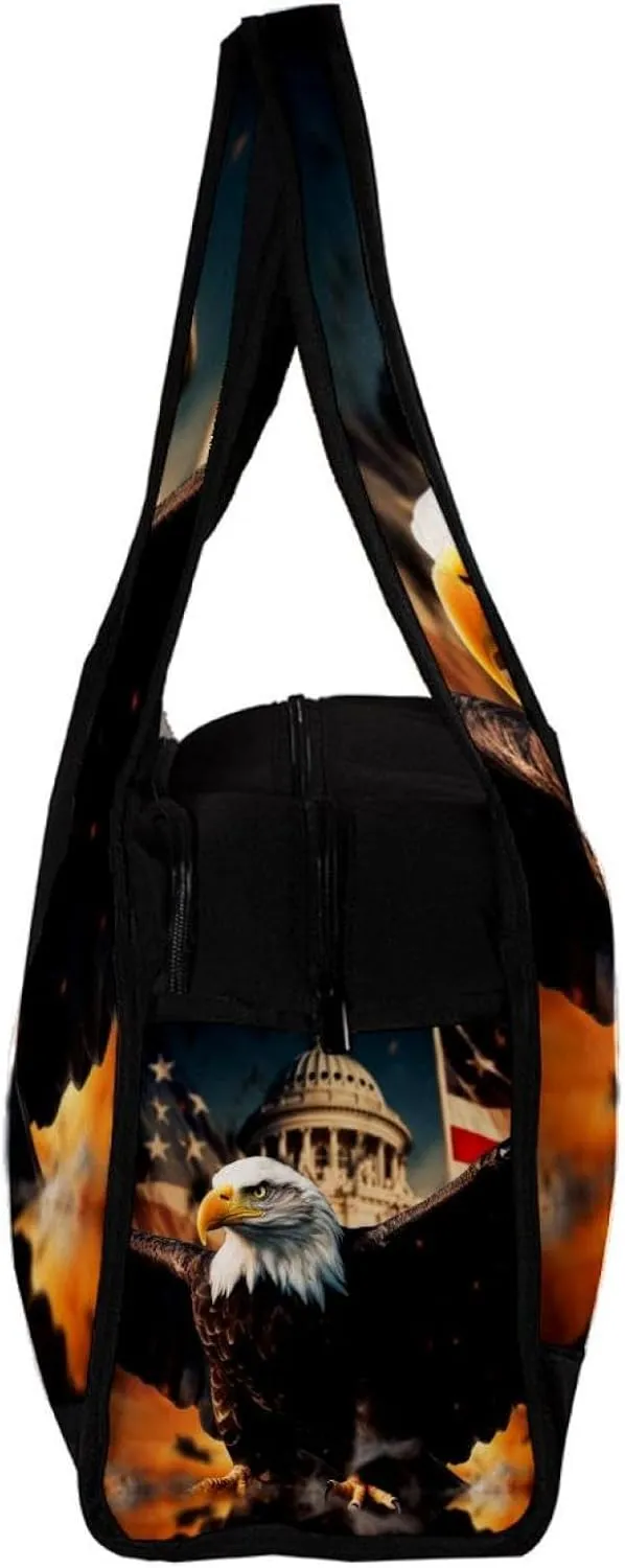 Gym Bags for Men,Travel Duffel Bags for Women,Usa Flag Eagle,Workout Bag
