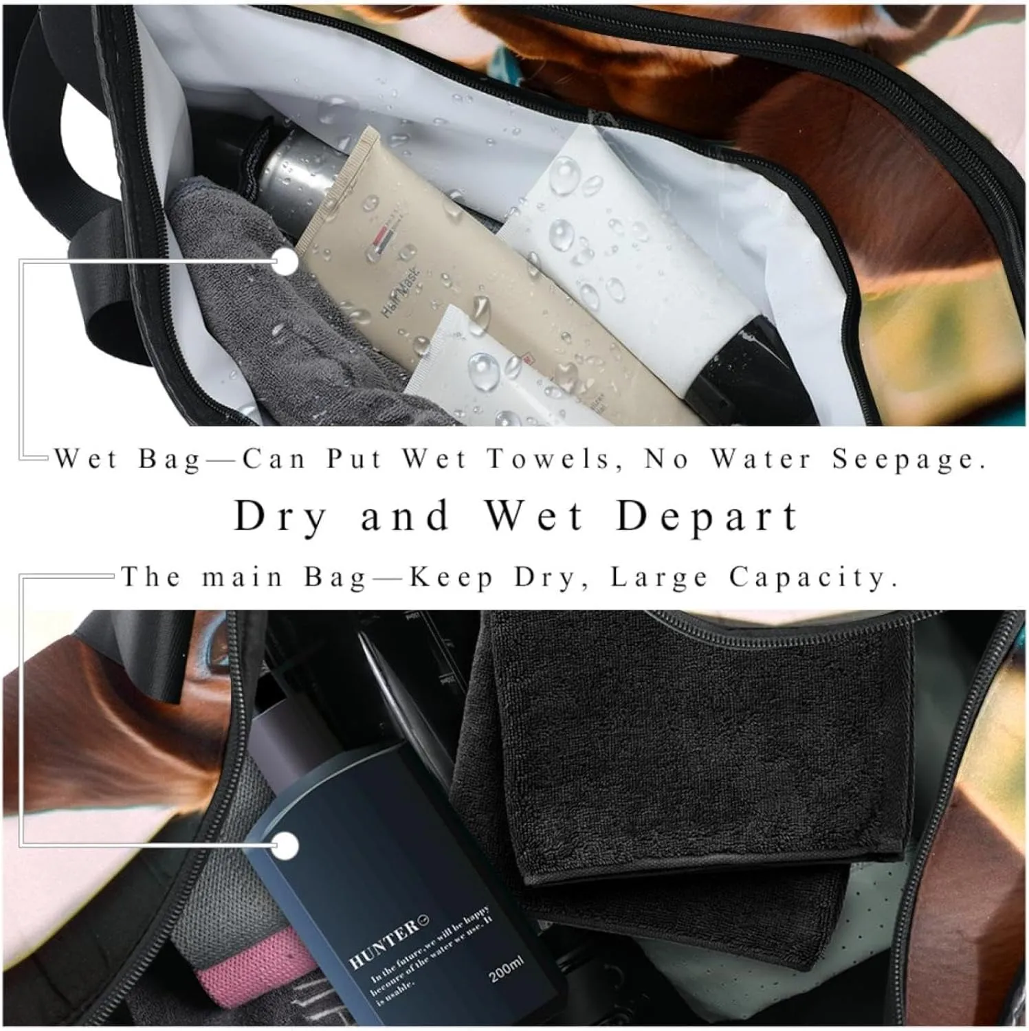 Gym Bags for Women,Duffle Bag for Travel,Brown Dog in the Car,Gym Bag for Men
