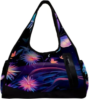 Gym Bags for Women,Duffle Bag for Travel,Butterfly Fantasy Plant,Gym Bag for Men