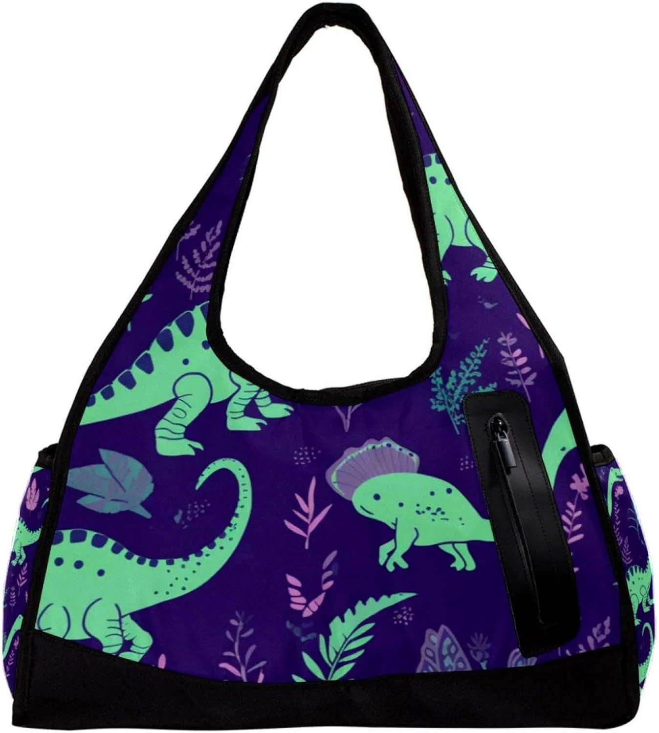 Gym Bags for Women,Duffle Bag for Travel,Cartoon Green Dinosaur,Gym Bag for Men