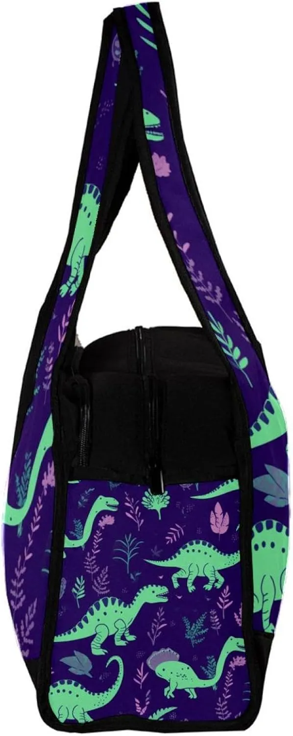 Gym Bags for Women,Duffle Bag for Travel,Cartoon Green Dinosaur,Gym Bag for Men