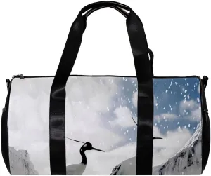 Gym Bags for Women,Duffle Bag for Travel,Crane Bird Blue Sky,Gym Bag for Men