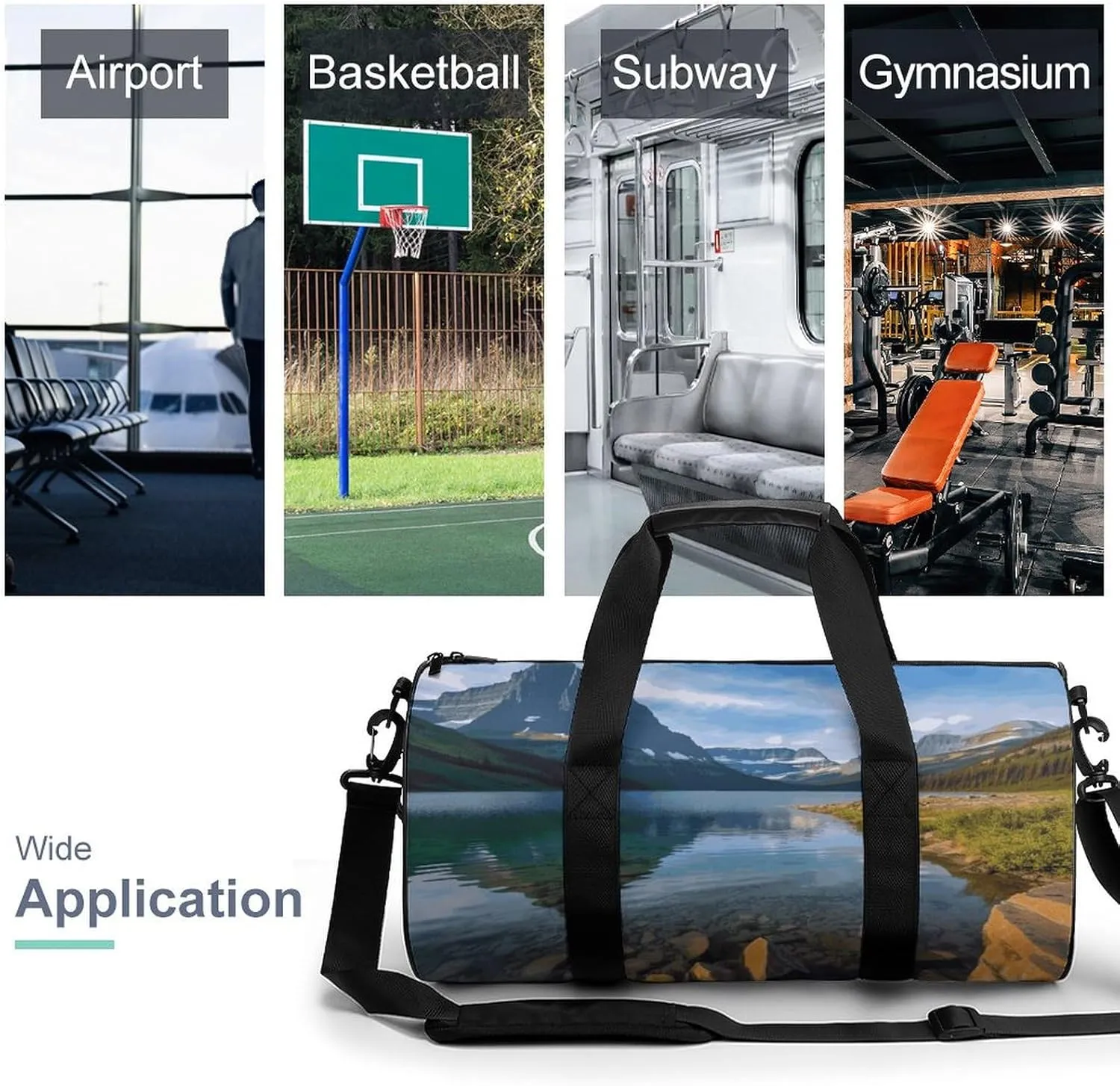 Gym Bags Small Glacier National Park Duffel Bag Overnight Bag with Shoe Compartment Carryon Bag for Men Women