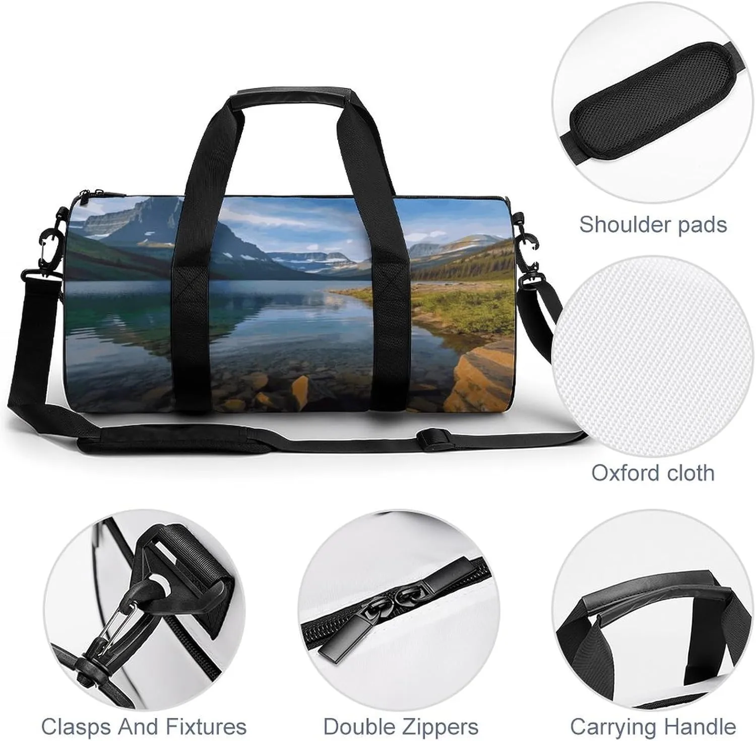 Gym Bags Small Glacier National Park Duffel Bag Overnight Bag with Shoe Compartment Carryon Bag for Men Women