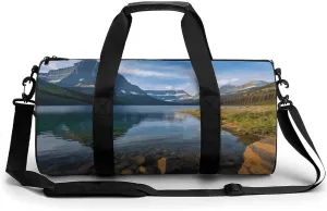 Gym Bags Small Glacier National Park Duffel Bag Overnight Bag with Shoe Compartment Carryon Bag for Men Women