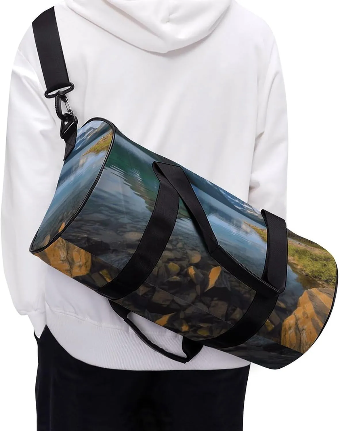 Gym Bags Small Glacier National Park Duffel Bag Overnight Bag with Shoe Compartment Carryon Bag for Men Women