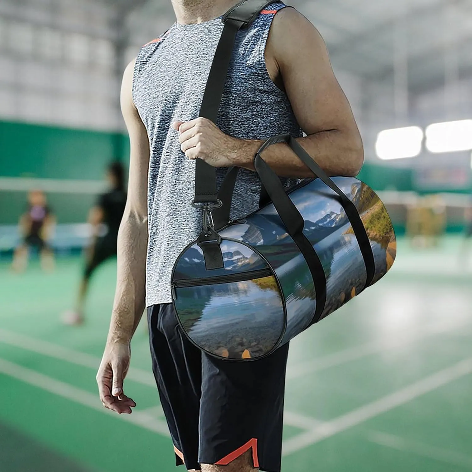 Gym Bags Small Glacier National Park Duffel Bag Overnight Bag with Shoe Compartment Carryon Bag for Men Women