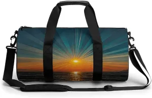 Gym Duffel Bag for Women And Men Sun Rays Print Carryon Gymbag Workout Lightweight Duffel Bags for Travel Sports