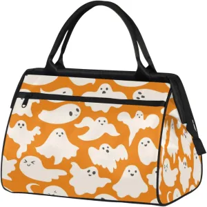 Halloween Cute Ghost Travel Duffel Bag Sports Travel Duffel Bag Waterproof Durable Large Gym Tote Bag Weekender Overnight Bag for Women Travel Gym Yoga